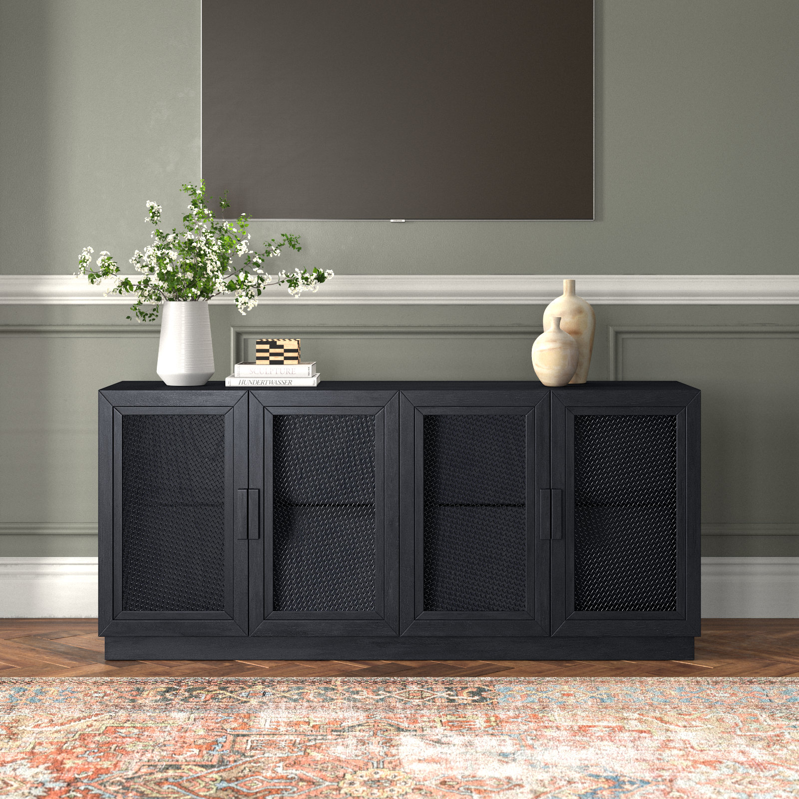 Hermione 72'' Media Console, Black