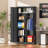 Metal Wardrobe Closet, 72" Locking Storage Wardrobe Cabinet with Lockable Doors and Adjustable Shelves(72'' H X 32'' W X 16'' D), Black-813876110-813876209