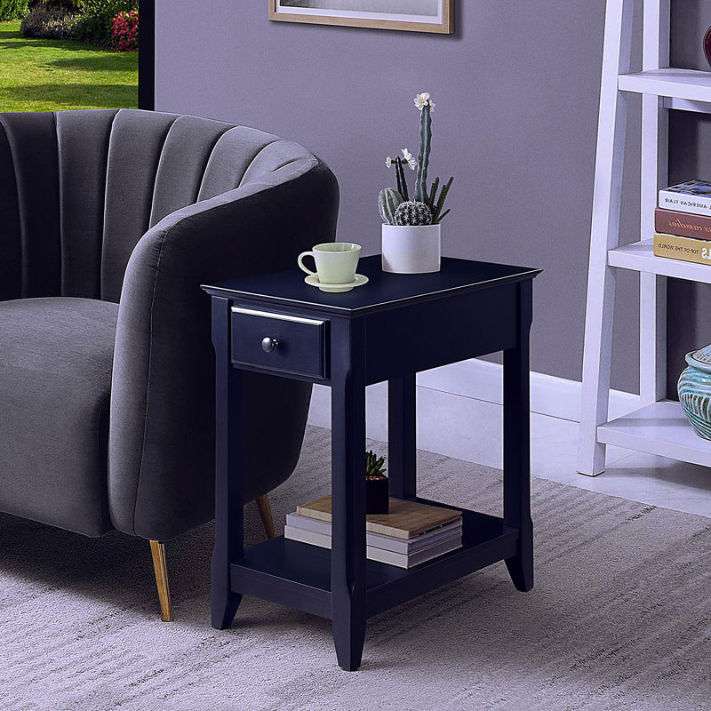 Table d'appoint décorative noire avec support