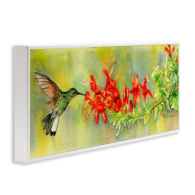 «Quick Sip Hummingbird», art de la giclée encadrée par Christine Reichow