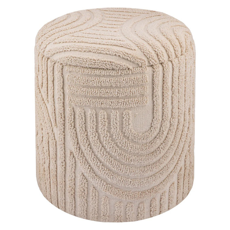 Repose-pieds rond avec rangement Modern, Repose-pieds moderne avec rangement - beige