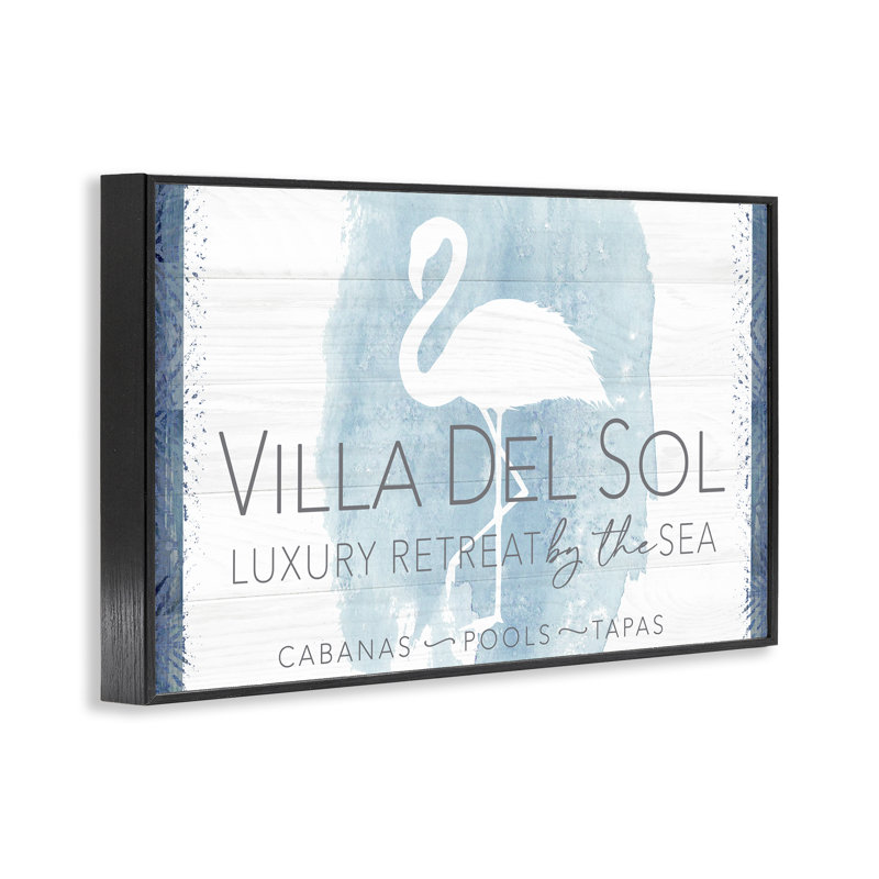 «Beach Retreat Flamingo», estampe numérique par PDR, LLC., Giclée encadrée noir minuit, H 12 po x l 18 po