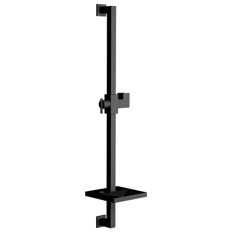 Kingston Brass Claremont 24-Inch Stainless Steel Shower Slide Bar with Soap Dish, Matte Black