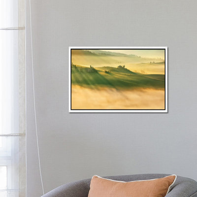 Foggy Valley by Krzysztof Browko - Floater Frame Painting on Canvas