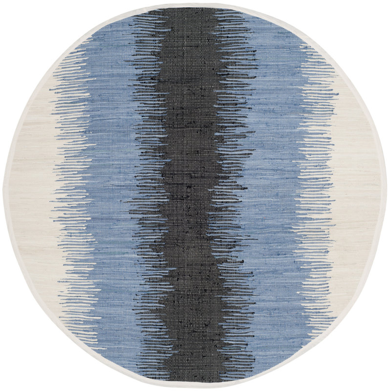 Paynter Hand Woven Cotton Striped Rug, Round 4'