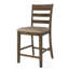 2 tabourets de comptoir rembourrés, brun, dossier, superbe bois d'hévéa, l 22,5 po x P 20 po, H 41,31 po