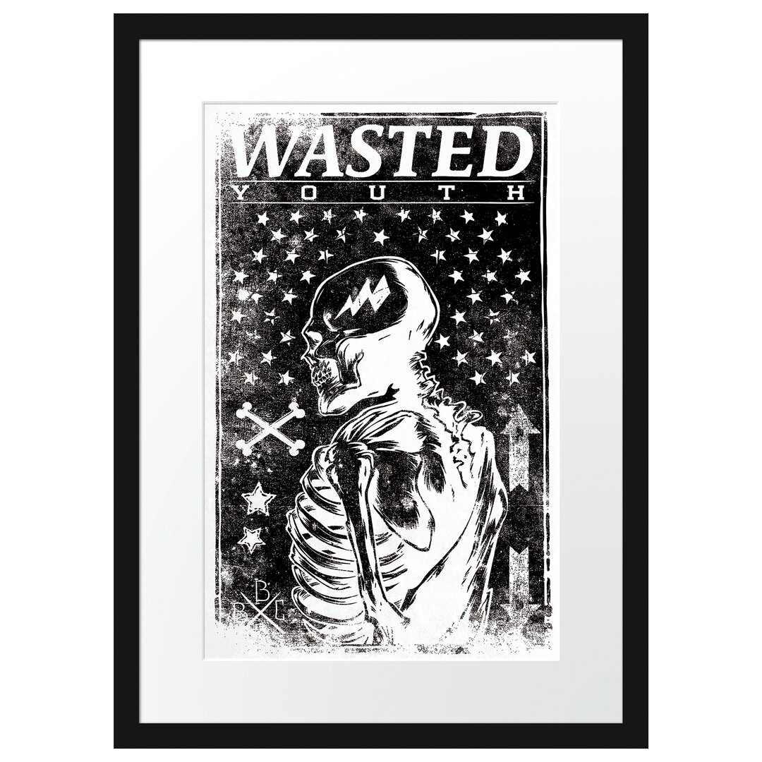 Gerahmtes Poster Wasted Youth Light