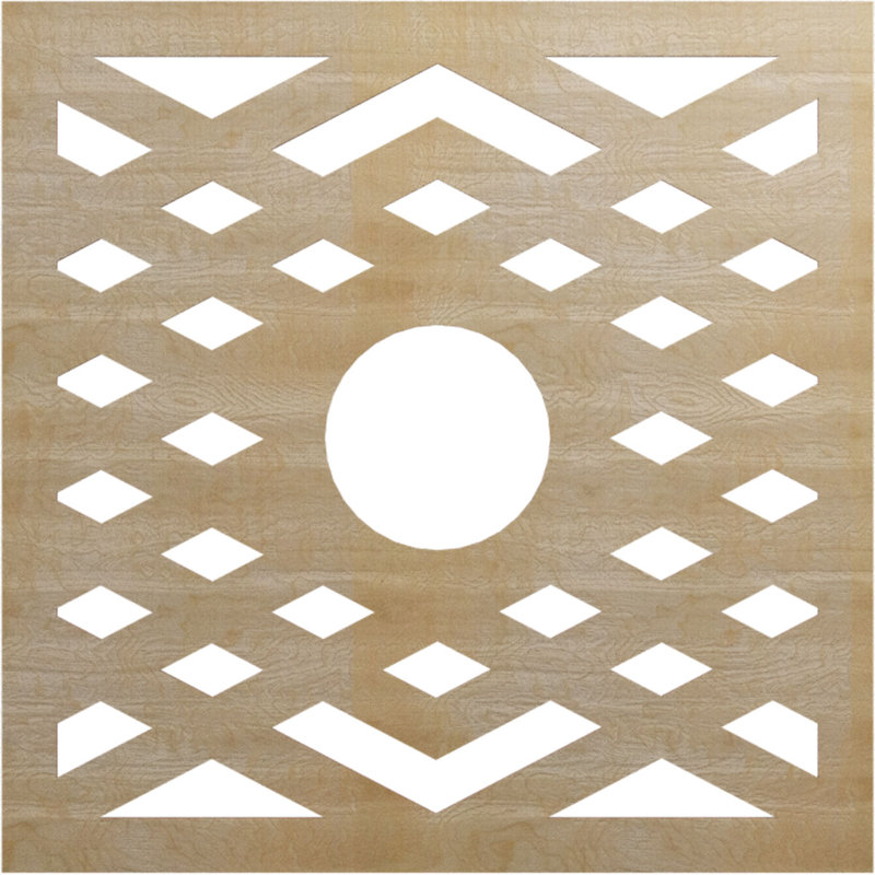 Chevron Ceiling Medallion, 40" H x 40" W x 0.25" D, Hickory