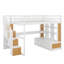 Lit mezzanine double avec bureau, tablettes et tiroirs-1062674547