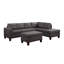 Gaviana Tuscan Temptations Fabric Reversible Sectional Sofa With Dropdown Armrest-92697228-92697229