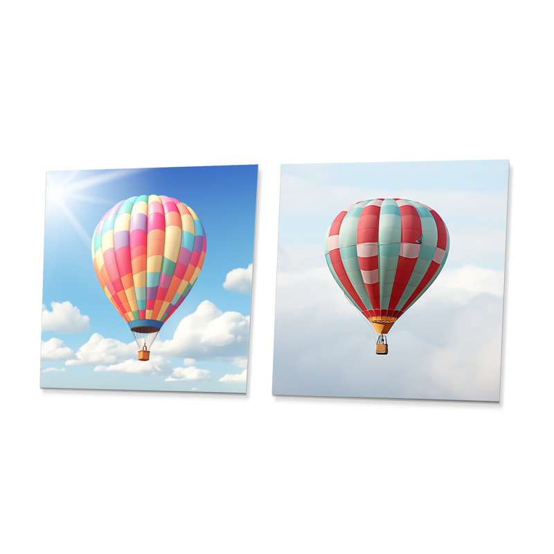 Montgolfière dans le ciel I - montgolfière, H 16 po x l 32 po