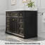 Ensemble de meuble-lavabo simple 48 po avec plateau en pierre d'ingénierie Barnhart, lavabo en céramique, peinture à la main Barnhart-107366405
