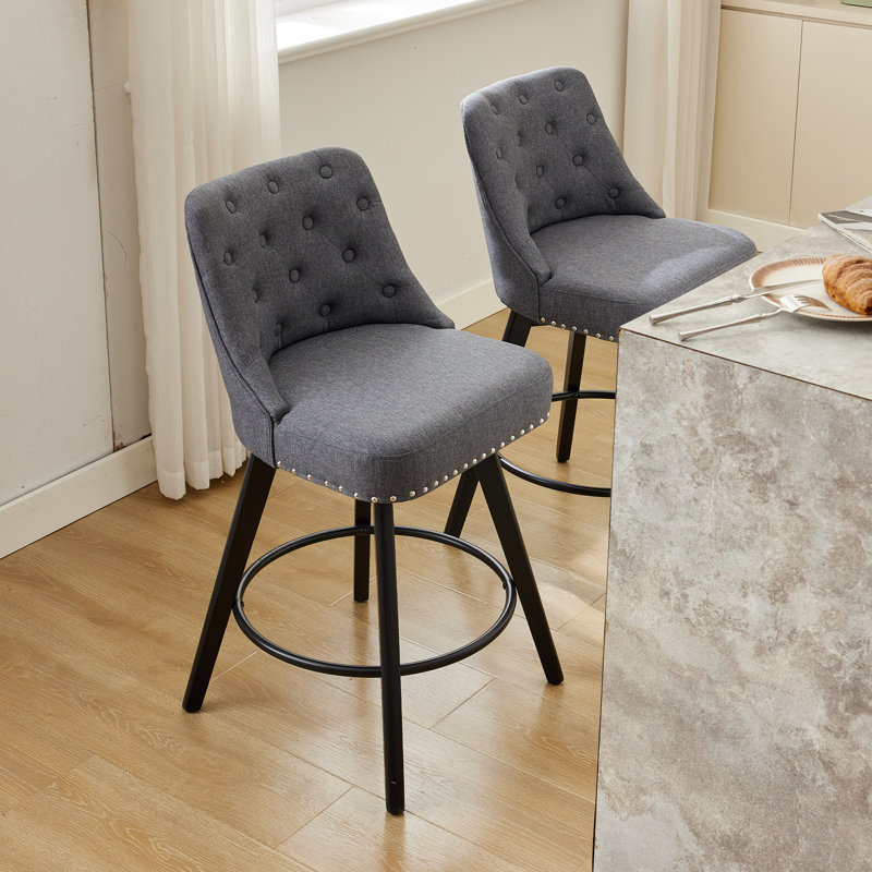 Upholstered Swivel Accent Chair, Grey