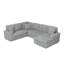 Canapé rembourré en velours Corduroy, canapé combiné en forme de U moderne et minimaliste, lit escamotable et méridienne de rangement, canapé souple - gris (assemblage requis)-519864013