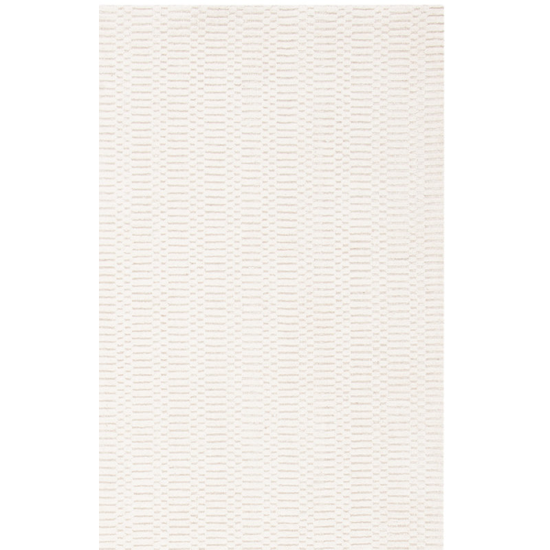 Hafiz Hand Loomed Wool/Jute/Cotton Geometric Rug in Beige, Rectangle 3' x 5'