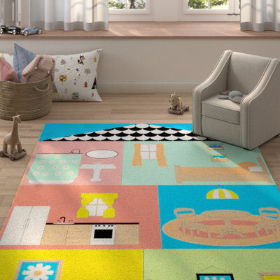Bellville Rectangle Geometric Handmade Nylon Rug