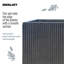 Black Concrete Effect Square Planter, Frostproof Outdoor Plant Pot, Garden Planter Box with Drainage Holes-93635366
