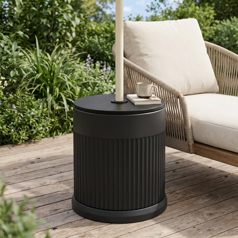 3-en-1 50Lbs PP Table d'appoint pour table d'appoint avec rangement, Noir, noir, noir, noir