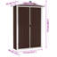 vidaXL Garden Shed Brown 45.7"x17.7"x68.9" Galvanized Steel-110584084