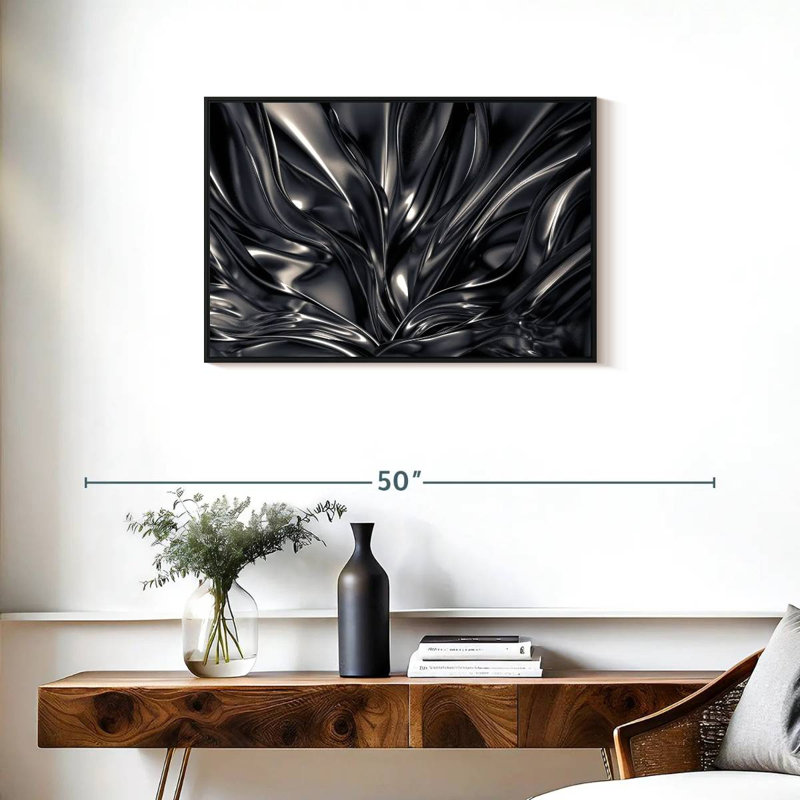 Avery Black And Silver Abstract, 21" H x 31" W