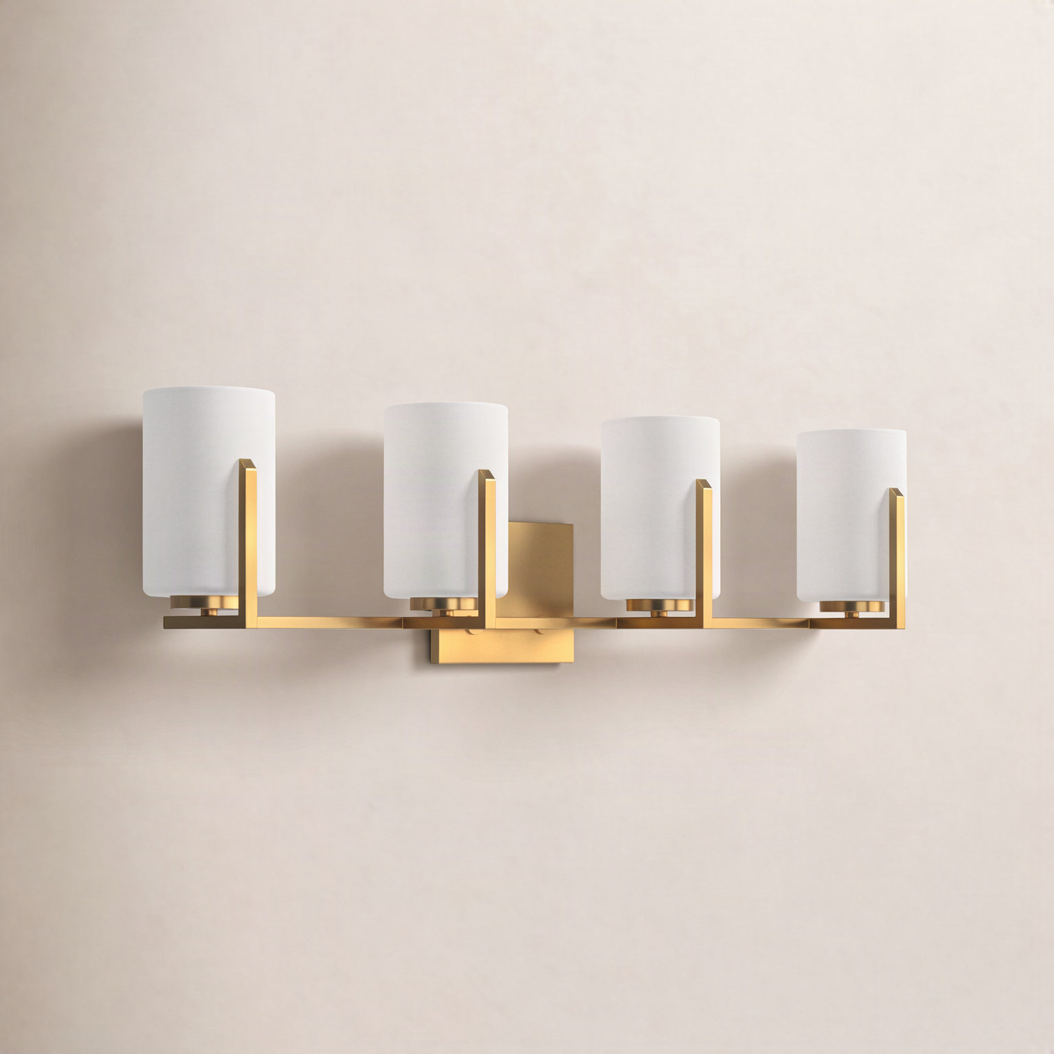 Ronsie 4-Light Dimmable Vanity Light, Satin Brass