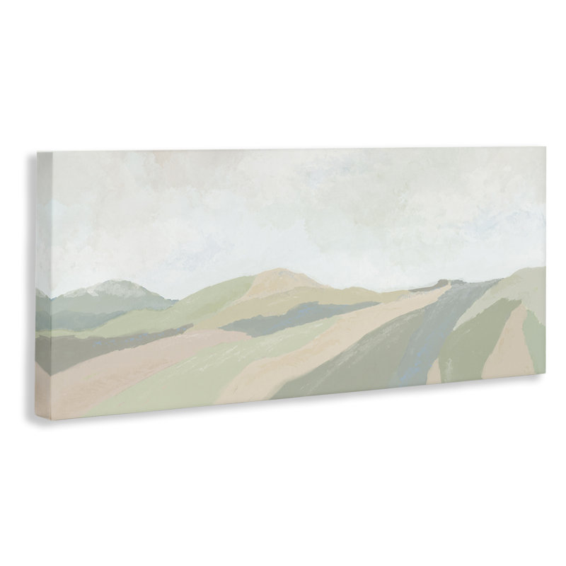 Art mural sur toile rayée Green Hills par J: L Design, H 13 po x l 30 po