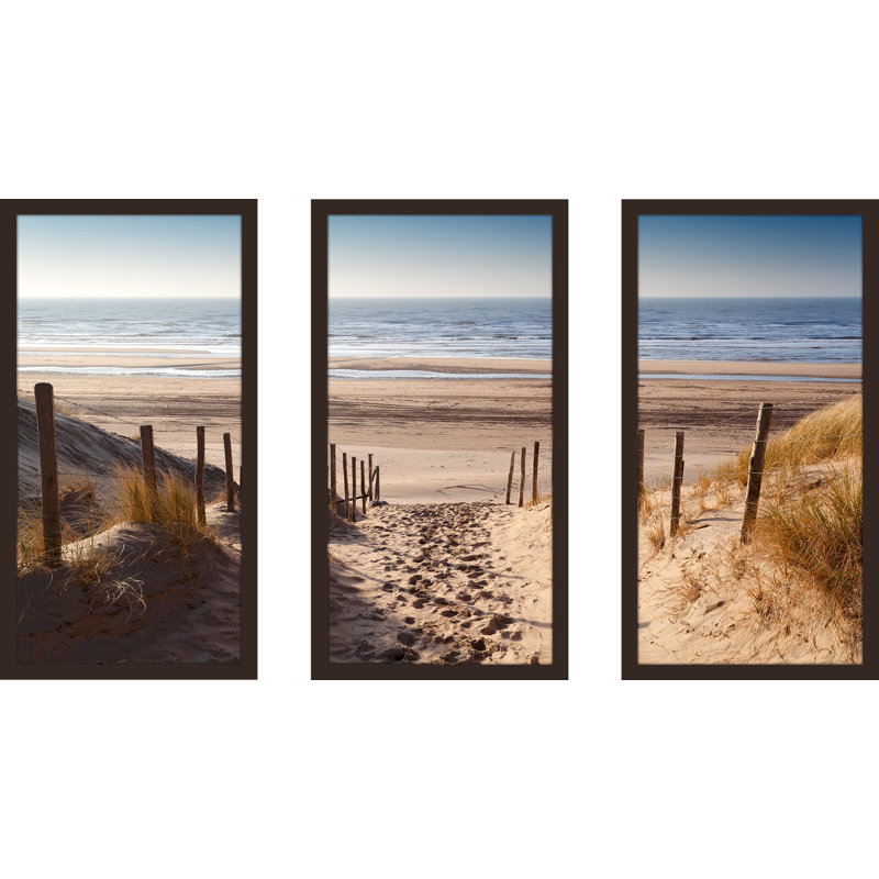 Path to Ocean - ensemble de 3 reproductions de photos sur acrylique, H 25,5 po x l 40,5 po x P 1 po
