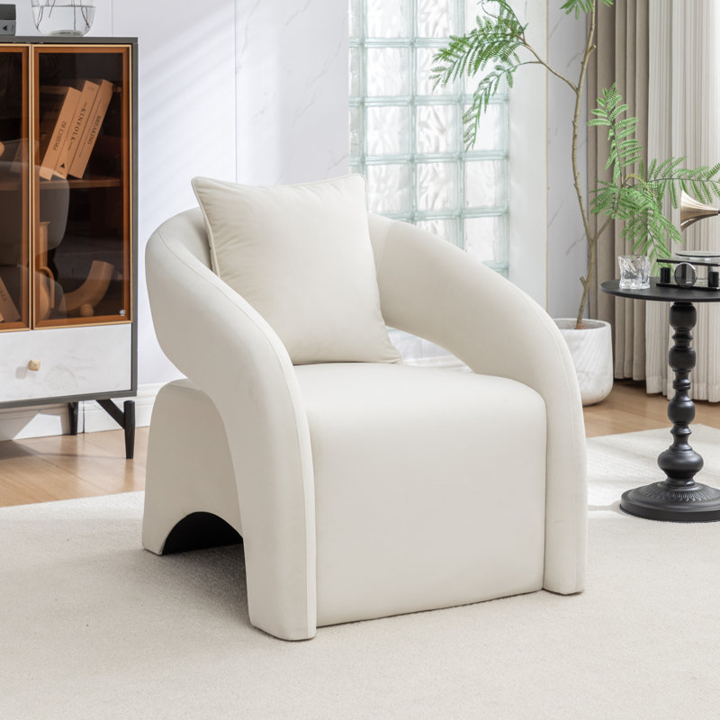 Hijinio Upholstered Armchair, Beige