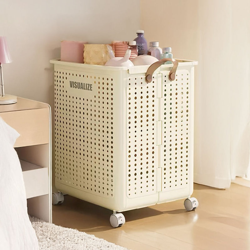 Plastic Laundry Basket with Handles, 50cm H x 37.7cm W x 36cm D