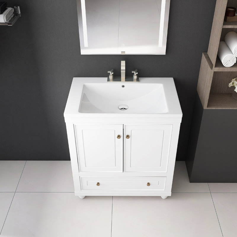 Jelise 30'' Single Bathroom Vanity with Ceramic Top