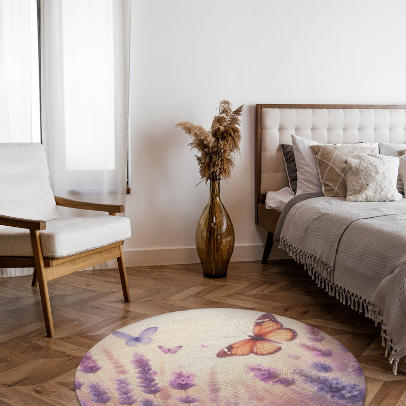 Tapis tressé Lavender Whispers, Rond 5 pi
