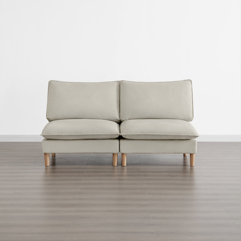 Choquette Upholstered Modular Armless Sofa, Gray