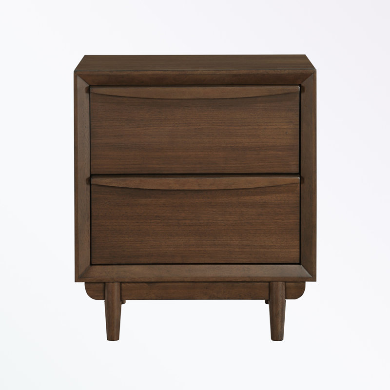 Table de chevet 2 tiroirs avec quatre pieds robustes