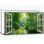  Fenêtre, art mural, toile de forêt printanière, fenêtre ouverte, paysage grand paysage, œuvre d'art, impression de nature horizontale pour le salon ou la chambre à coucher, 16 x 32 pouces