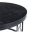 Table basse avec plateau en panneau de fibres à densité moyenne à grain de bois gaufré et structure en métal, ronde, 27,5 pouces, ton noir-129876559