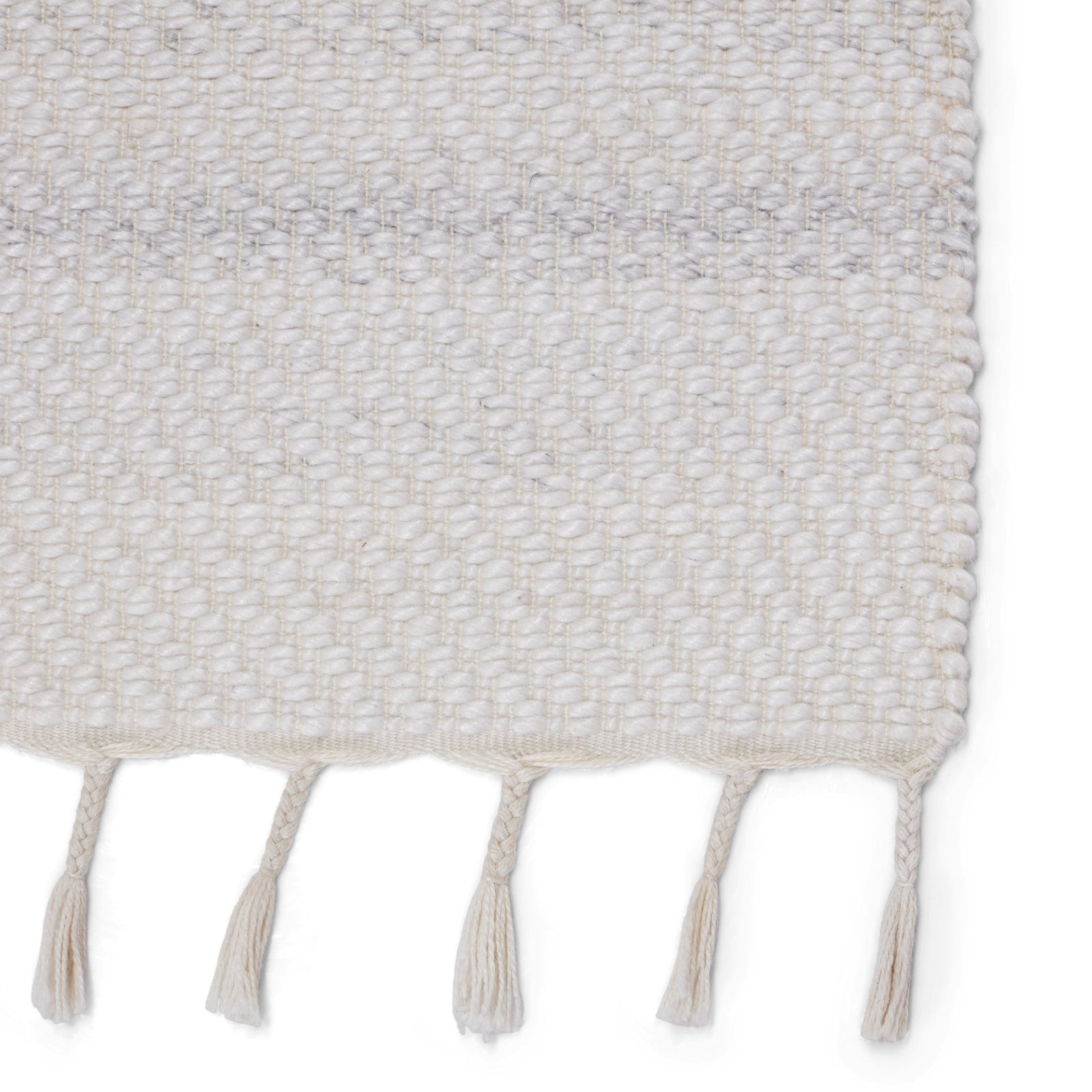 Isabell White Hand-Woven Outdoor Rug, Rectangle 4' x 6'