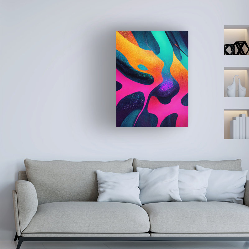 Art mural sur toile tendue - motif mural «Jungle Pattern 04» de Wumples pour le salon, la chambre à coucher ou le bureau - 18 x 24