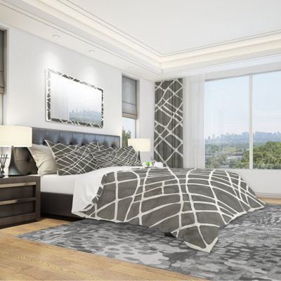 Ensemble de housse de couette à motif géométrique minimaliste v graphics