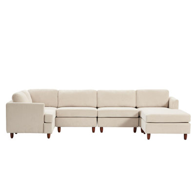 6 Seater Corduroy Reversible Sectional