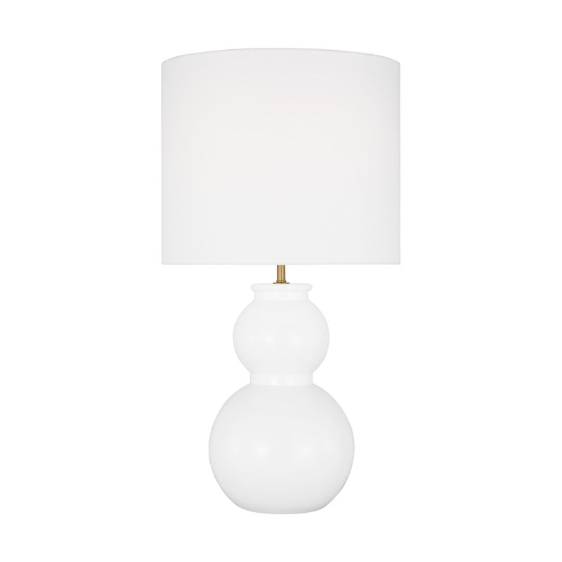 Lampe de table moyenne à 1 lumière Buckley, Blanc brillant