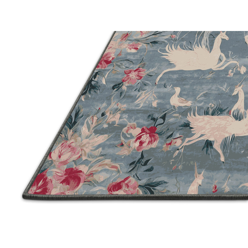 Tapis gris soyeux et moelleux, Rond 7 pi