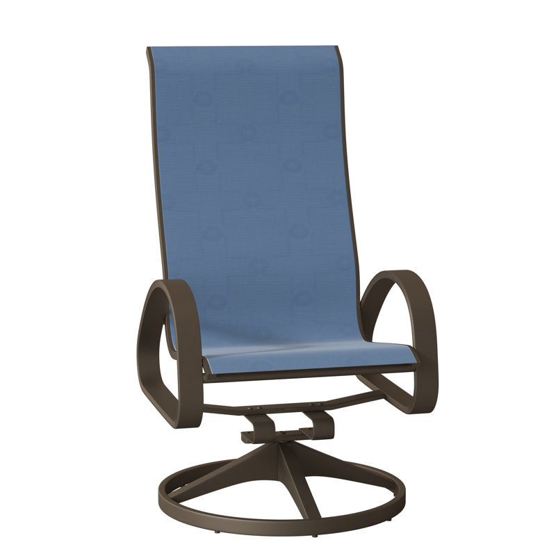 Fauteuil de patio pivotant Hiraku, Bois de plage texturé, Ciel 42D