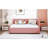 Upholstered Daybed With Trundle, Pink Linen, No Box Spring For An Date Bedroom Trundle - Linen-1972230743