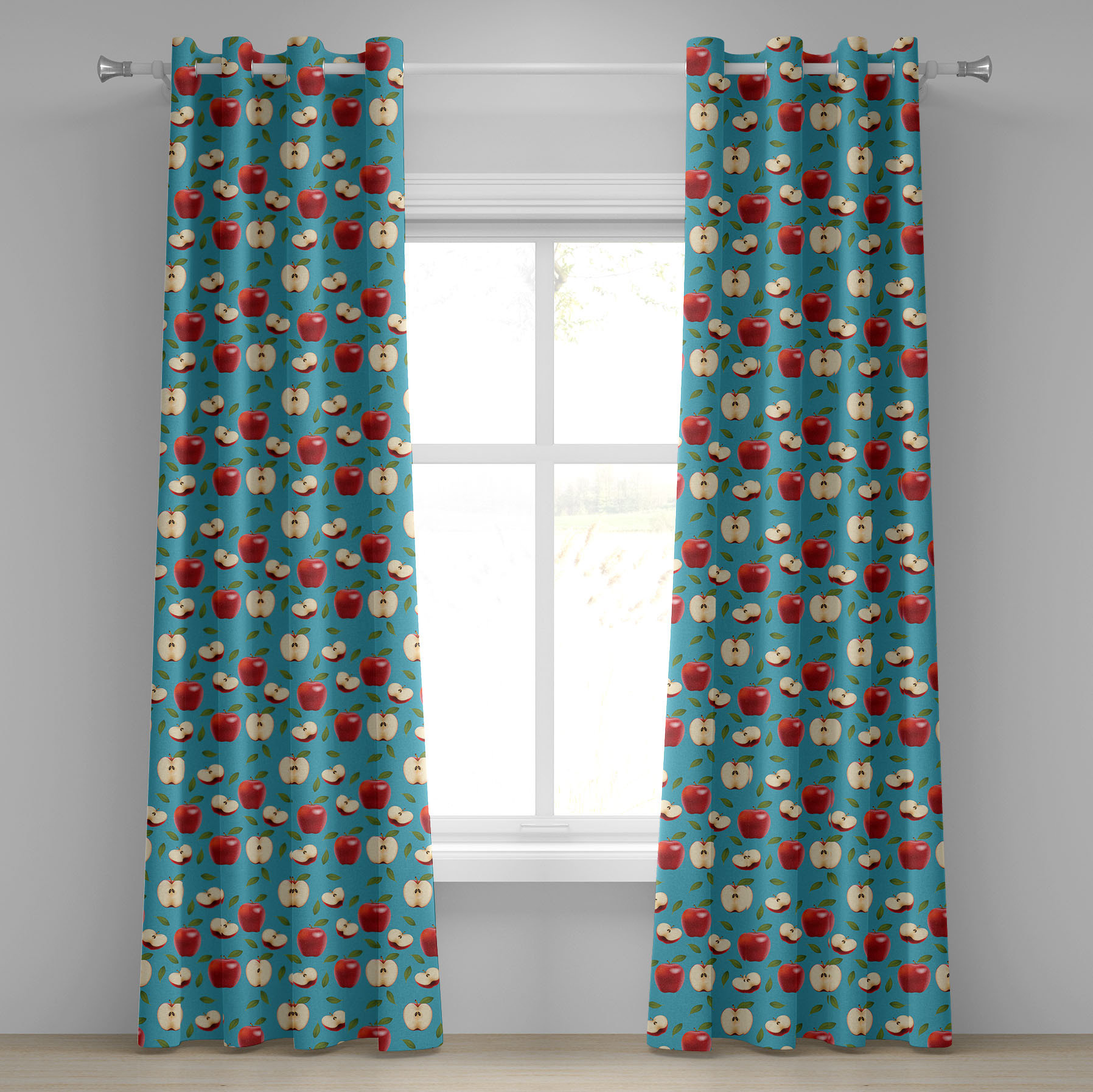 Red Barrel Studio Fruits Grommet Curtain Decorative 2-Panel Window Drapes, 50\, image size:1796x1795