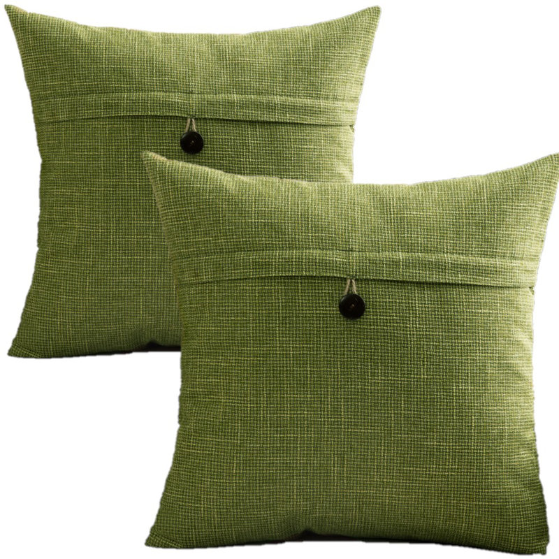 Housses de coussin carrées, Vert, 18 po x 18 po, Non