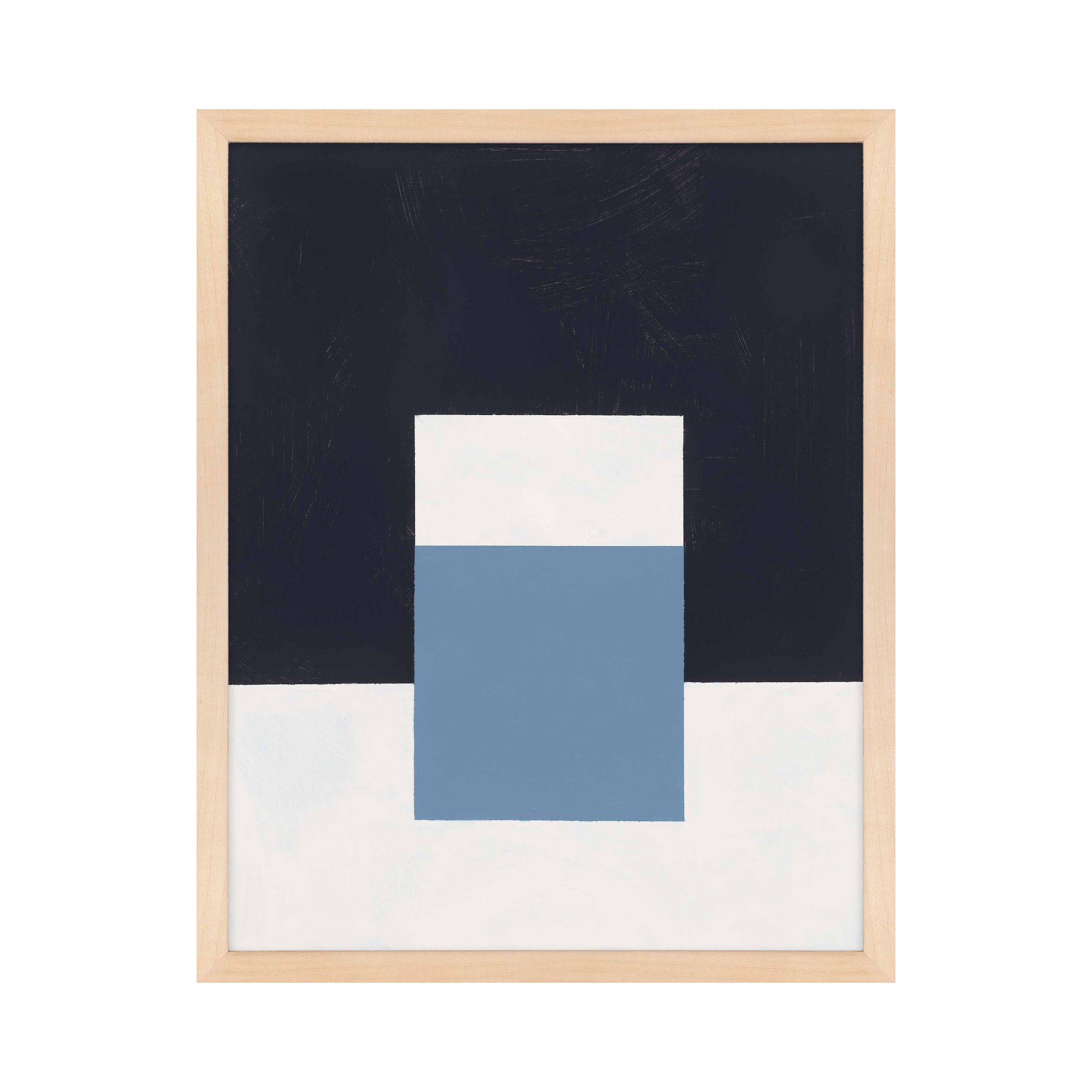 Square Sky by Robert Kamnatnik, Maple Framed Paper, 38" H x 30" W x 1.25" D