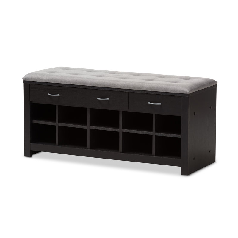 Polyester Blend Upholstered Storage Bench