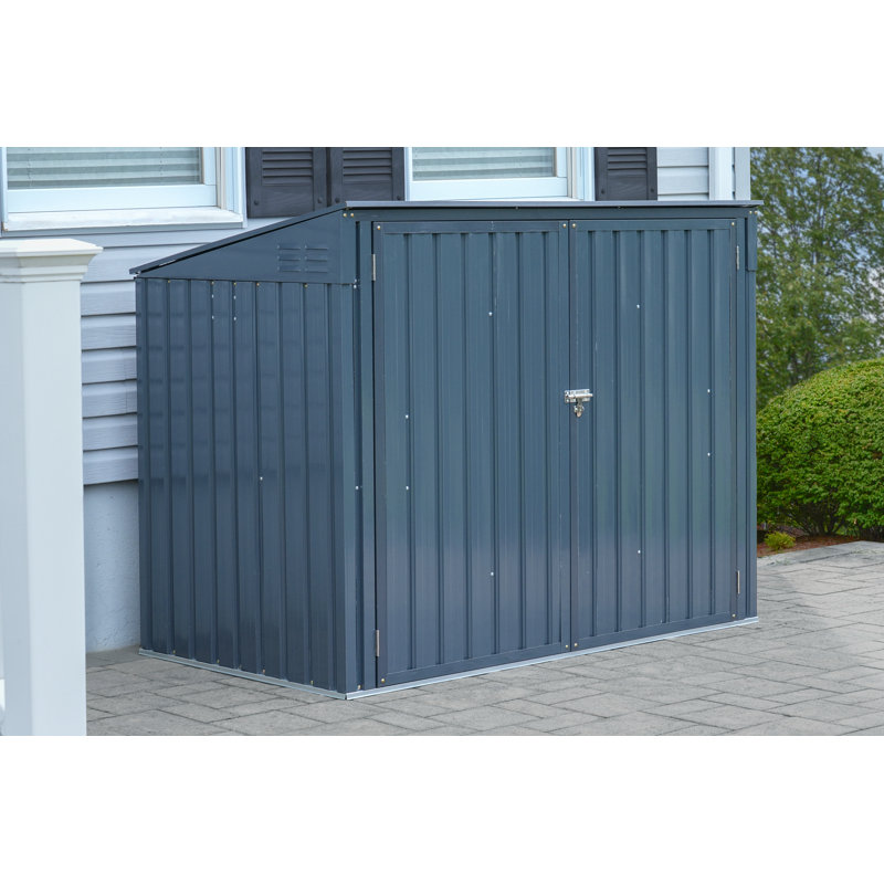Arrow 6' x 3' Gray Galvanized Steel Horizontal Shed