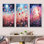 «Neon Pink Herbs By The Moon», ensemble de 4 reproductions d'art mural