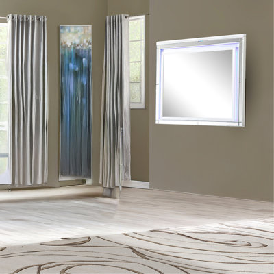 Miroir à DEL Sterling avec cadre en bois blanc
